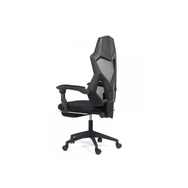 Scaun birou ergonomic cu suport picioare off 424, mesh, suport lombar, baza polipropilena, 110 kg,  negru drm9848