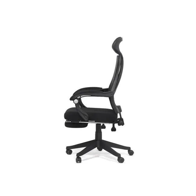 Scaun birou ergonomic off 927, mesh, recliner, suport picioare retractabil, 100 kg, negru drm8655