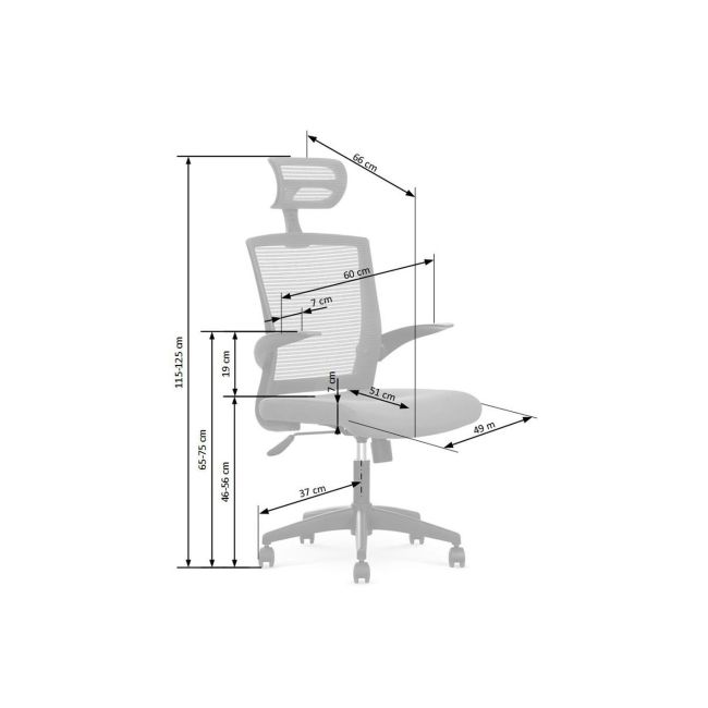 Scaun birou cu mesh hm valor, mecanism de balans, ergonomic, inaltime ajustabila, respirabil, cadru polipropilena, rotire 360 ˚, negru/gri drm4603