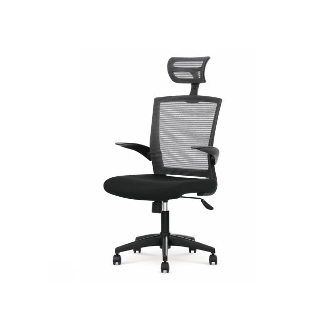 Scaun birou cu mesh hm valor, mecanism de balans, ergonomic, inaltime ajustabila, respirabil, cadru polipropilena, rotire 360 ˚, negru/gri drm4603
