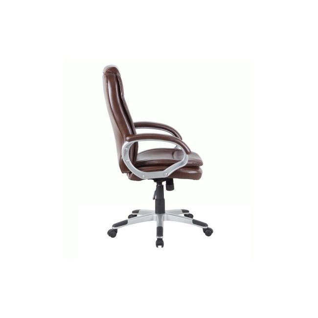 Scaun directorial gn27, piele ecologica, polipropilena, mecanism balans, 95 kg, maro drm9497