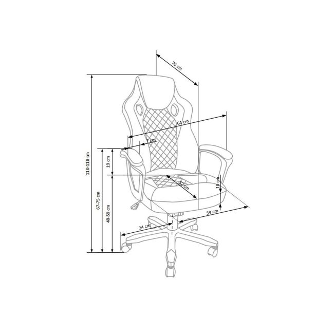 Scaun directorial hm baffin rosu - negru drm8795
