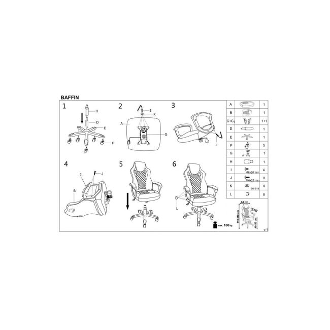 Scaun directorial hm baffin rosu - negru drm8795