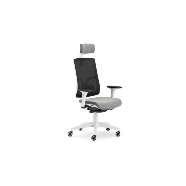 Scaun ergonomic cu tetiera pure alb mesh pdh drm9652