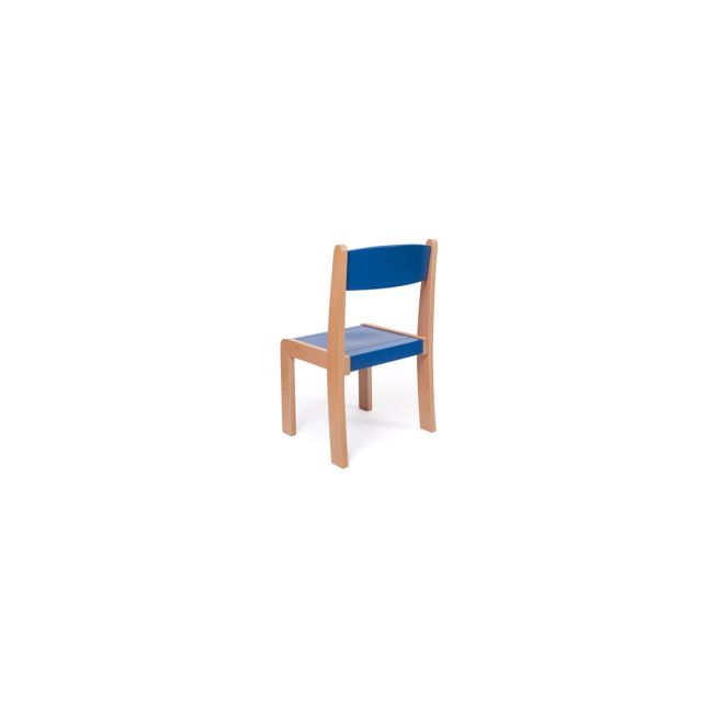 Scaun lemn gradinita bambi, h31, albastru drm10078