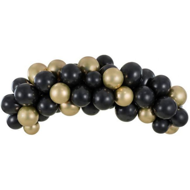 Set ghirlanda 60 baloane - Negru si Auriu JUBHB-GBN2