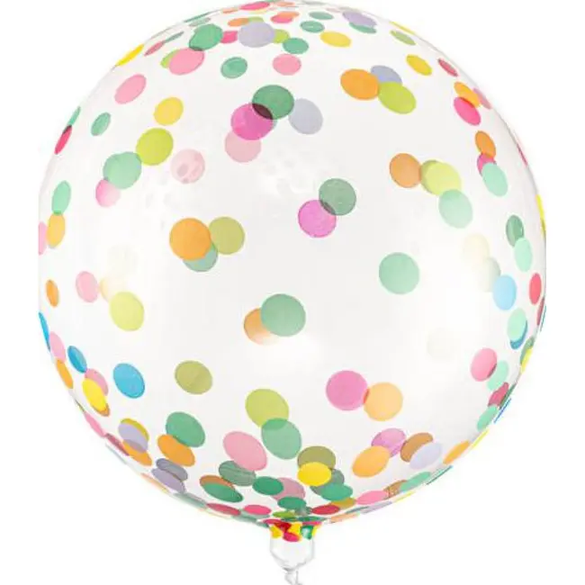 Balon transparent Bobo cu confetti multicolor 40cm JUBHB-ORB16-2-000
