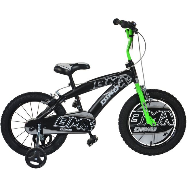 Bicicleta copii dino bikes 14' bmx negru si verde hubdb-145xc-0401-bg