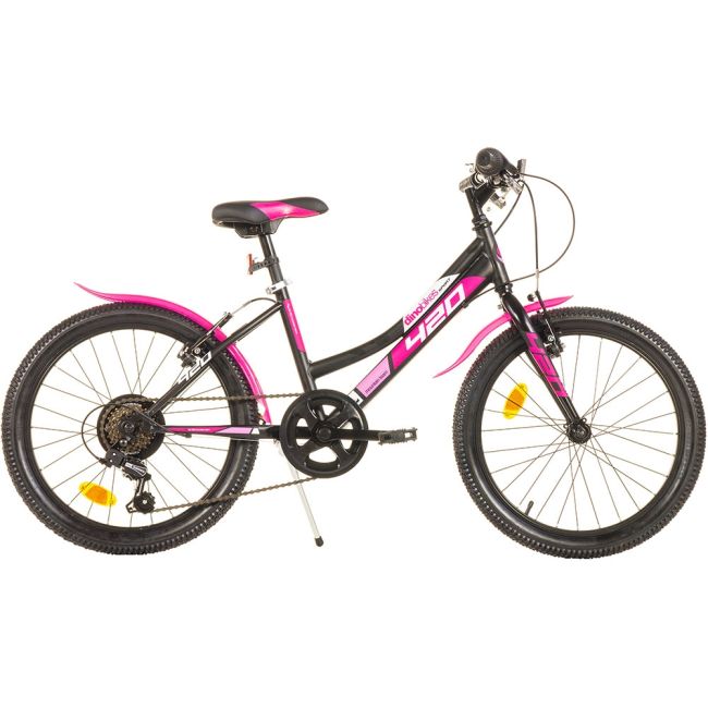 Bicicleta copii dino bikes 20' mtb fete sport negru cu 6 viteze hubdb-420d-04-bk