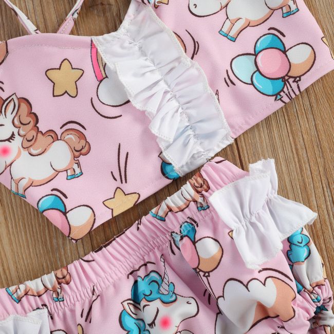 Costum de baie Unicorni din 2 piese (Marime: 100) JEM47c