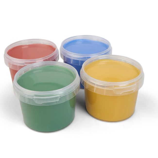 Set 4 culori vopsea organica pentru degete, pentru copii, 2 ani+, pentru pictat direct cu palma sau talpa, Gruenspecht 691-00