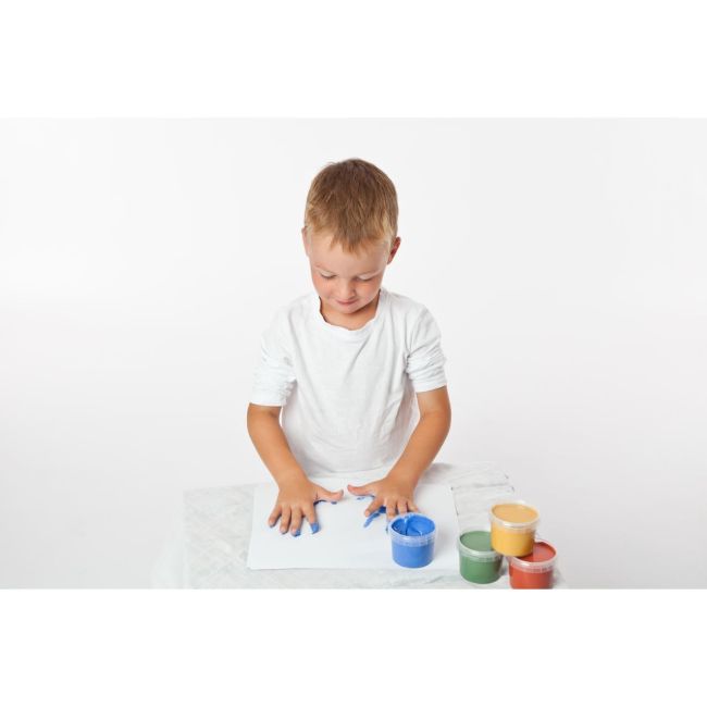 Set 4 culori vopsea organica pentru degete, pentru copii, 2 ani+, pentru pictat direct cu palma sau talpa, Gruenspecht 691-00