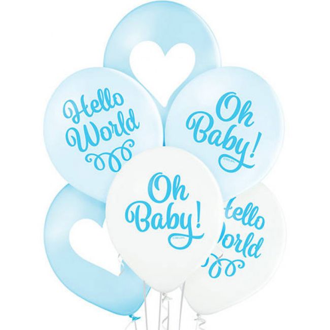 Set 6 baloane latex Oh baby boy 30cm JUBHB-BRN-5000588
