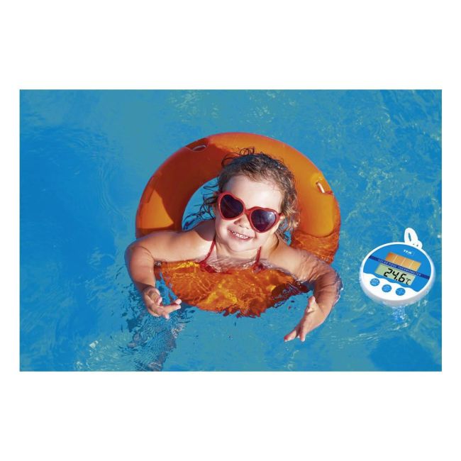 Termometru digital plutitor pentru piscina, cu mini-panou solar si baterie de back-up, TFA 30.1041