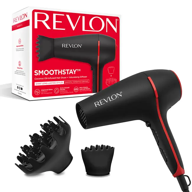 Uscator de par REVLON SmoothStay RVDR5317E, infuzie cu ulei de cocos, difuzor pentru volum, 2... BITRVDR5317E