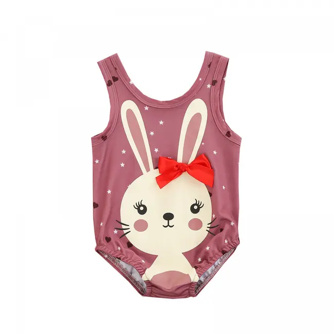 Costum de baie Iepuri cu fundita (Culoare: Burgundiu, Marime: 100) JEMdrl47b2p11