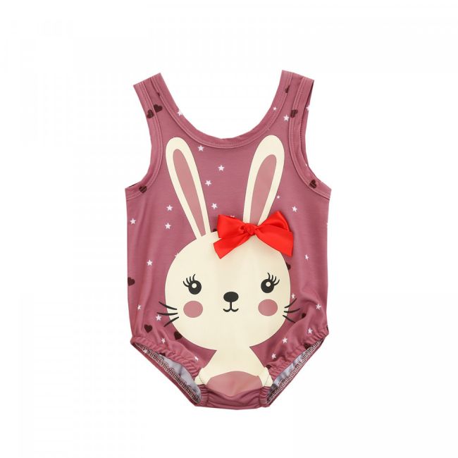 Costum de baie Iepuri cu fundita (Culoare: Burgundiu, Marime: 90) JEMdrl47b2p8