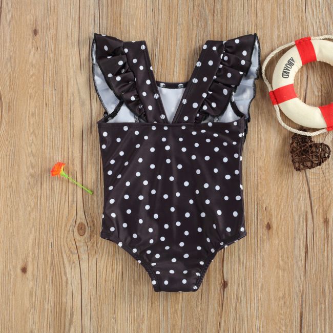 Costum de baie cu bulinute alb/negru (Culoare: Alb, Marime: 120) JEMdrl47b2f10
