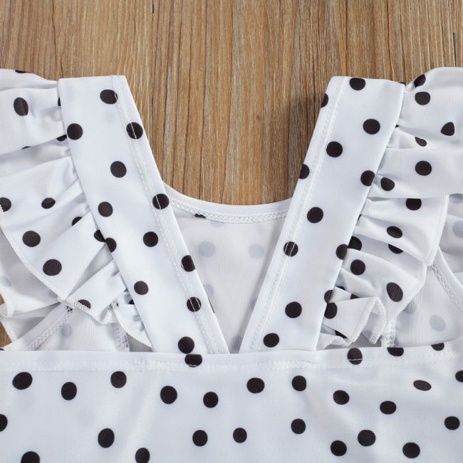 Costum de baie cu bulinute alb/negru (Culoare: Alb, Marime: 120) JEMdrl47b2f10