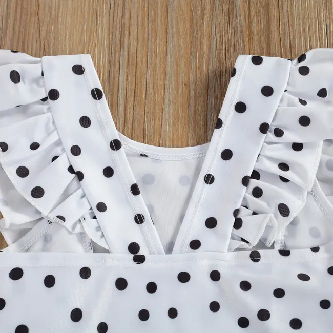 Costum de baie cu bulinute alb/negru (Culoare: Alb, Marime: 120) JEMdrl47b2f10