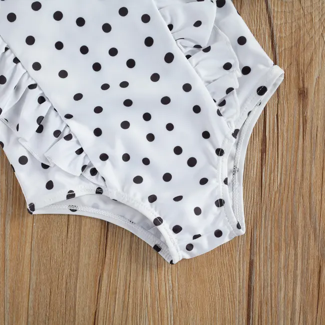 Costum de baie cu bulinute alb/negru (Culoare: Alb, Marime: 120) JEMdrl47b2f10
