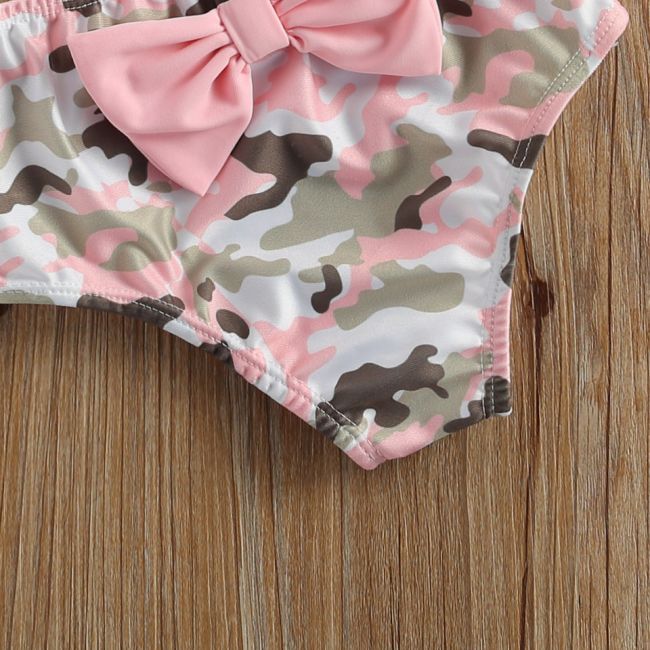 Costum de baie cu franjuri din 3 piese (Marime: 100, Model: Army) JEMdrl47b11