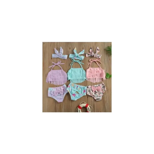 Costum de baie cu franjuri din 3 piese (Model: Sirena, Marime: 100) JEMdrl47b10