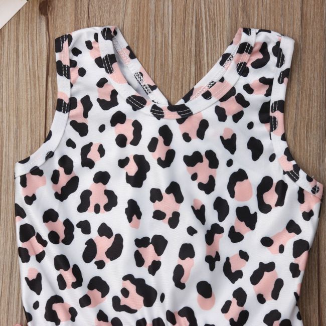 Costum de baie leopard roz cu volan (Marime: 120) JEMdrl47e26