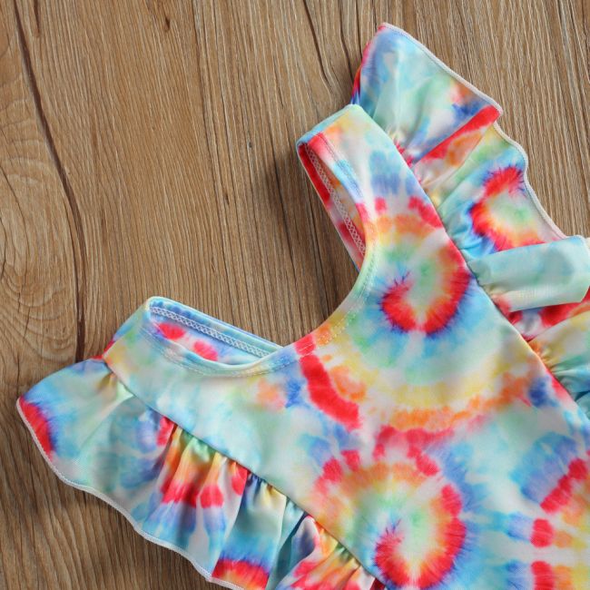 Costum de baie multicolor cu volanne verticale (Marime: 110) JEMdrl47b2g4