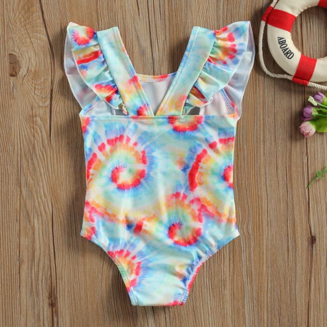 Costum de baie multicolor cu volanne verticale (Marime: 110) JEMdrl47b2g4