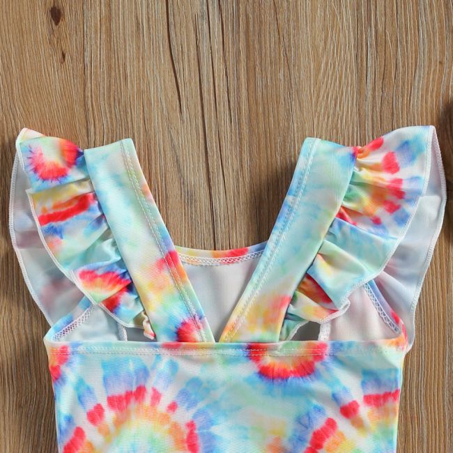 Costum de baie multicolor cu volanne verticale (Marime: 110) JEMdrl47b2g4