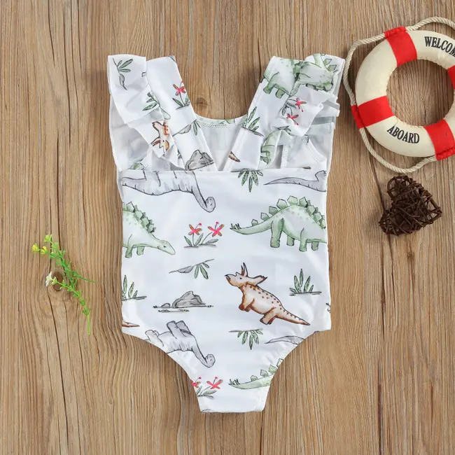 Costum de baie Jurassic (Marime: 110, Model: Dinozauri verzi) JEMdrl47b2u12