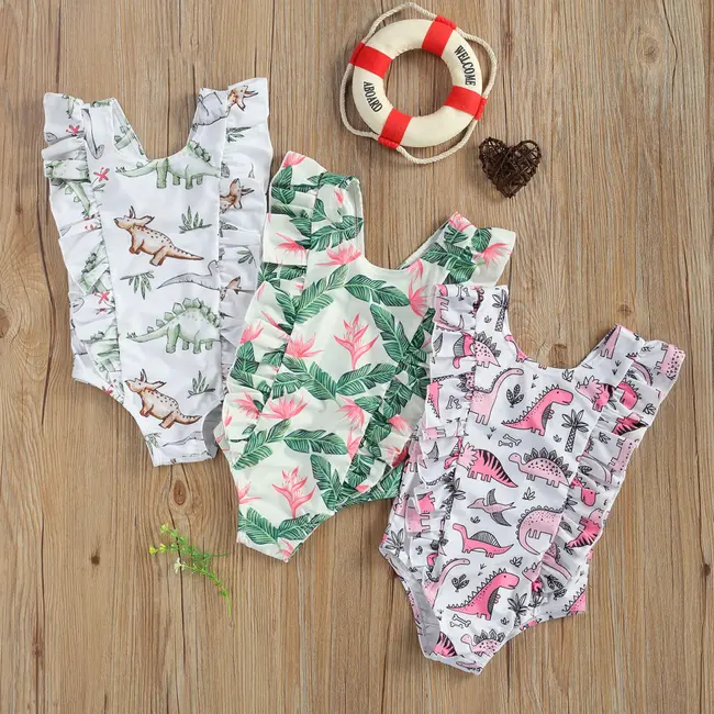 Costum de baie Jurassic (Marime: 80, Model: Dinozauri verzi) JEMdrl47b2u3