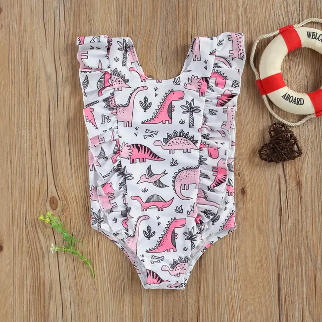 Costum de baie Jurassic (Marime: 80, Model: Dinozauri verzi) JEMdrl47b2u3