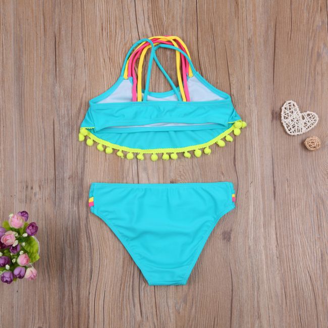 Costum de baie cu ciucuri din 2 piese (Culoare: Galben, Varsta: 11 - 12 ani) JEMdrl47b2af6