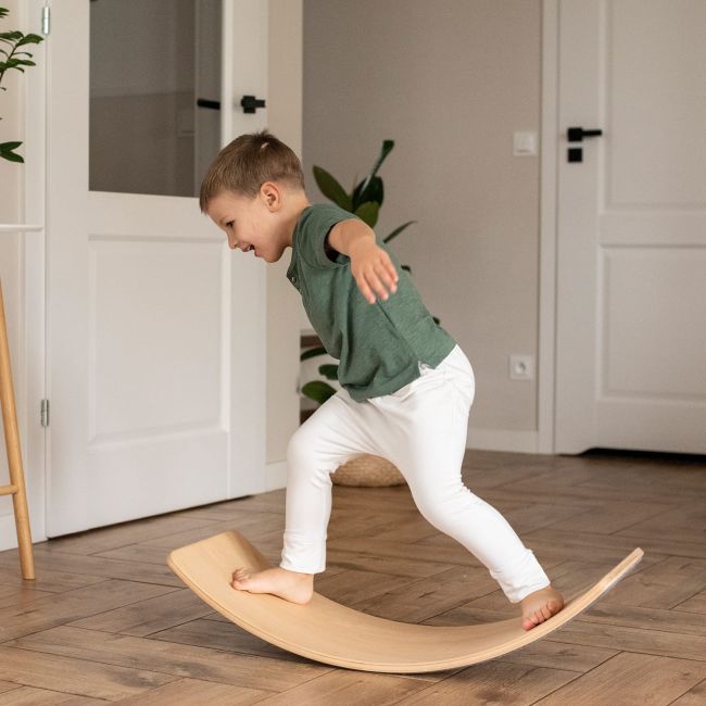 Balance Board - Placa De Echilibru Din Lemn Blue Pentru Copii Cu Fetru Presat Blue, Meowbaby Pjbbb007nie