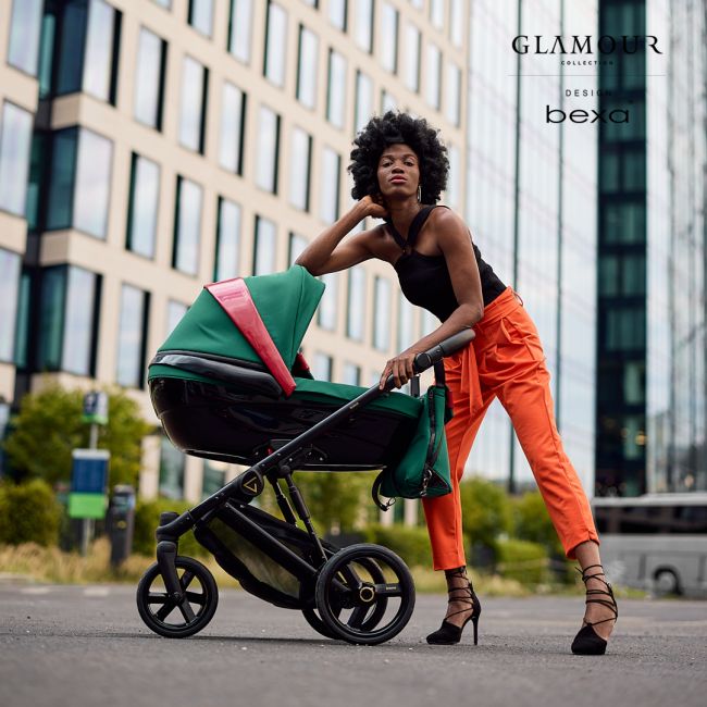 Carucior Copii 3 In 1, Reversibil, Complet Accesorizat, 0-36 Luni, Bexa Glamour Verde Smarald Pjbgl10