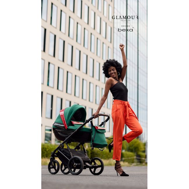 Carucior Copii 3 In 1, Reversibil, Complet Accesorizat, 0-36 Luni, Bexa Glamour Verde Smarald Pjbgl10