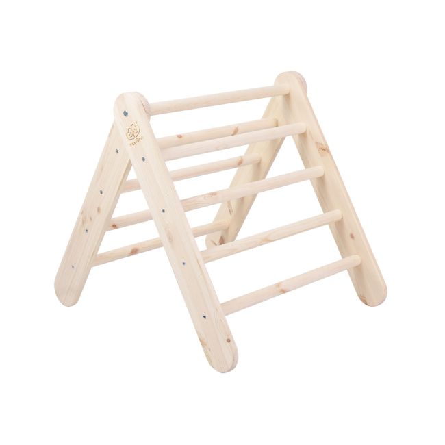 Casuta Tip Cort Pentru Copii Cu O Scara De 60x61 Cm, Pliabila, Lemn Natur, Viscoza Alb Roz, Montessori Meowbaby Pjbddwt003rie