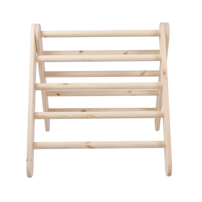 Casuta Tip Cort Pentru Copii Cu O Scara De 60x61 Cm, Pliabila, Lemn Natur, Viscoza Alb Roz, Montessori Meowbaby Pjbddwt003rie