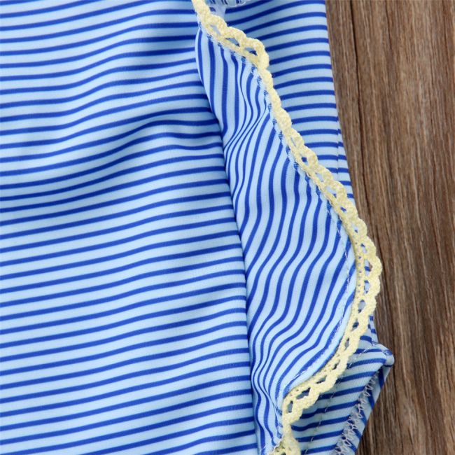 Costum de baie bleu cu dantela galbena (Marime: 100) JEMdrl_albgal4