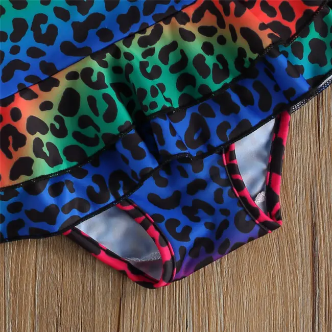 Costum de baie cu volan si bretelute (Marime: 110, Model: Multicolor) JEMdrl47b2ua12