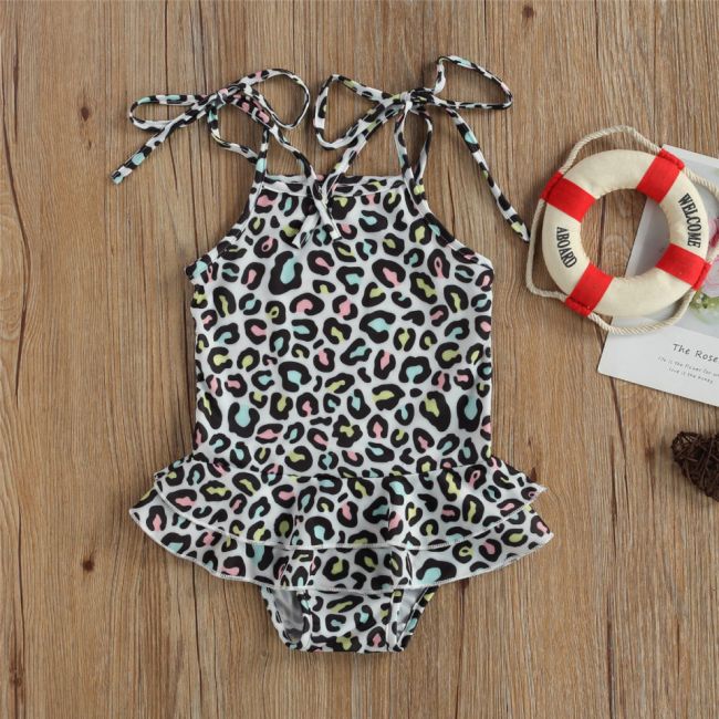 Costum de baie cu volan si bretelute (Marime: 120, Model: Flamingo) JEMdrl47b2ua16