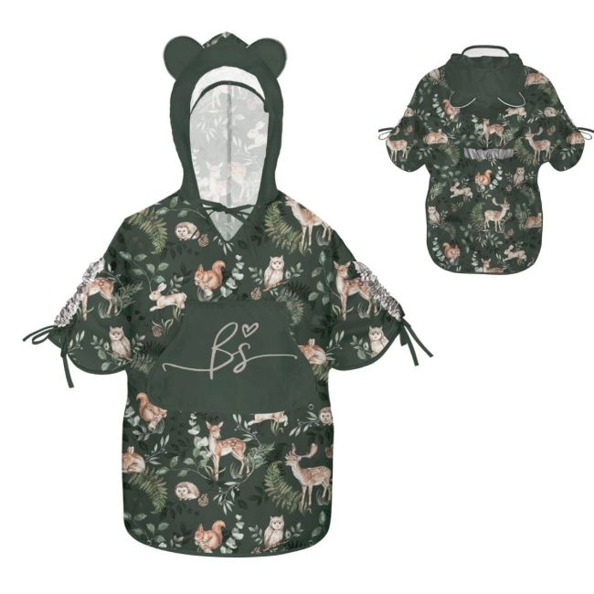Pelerina De Ploaie Pentru Copii, Poncho Pentru Ploaie 1,5-8 Ani ,   Animals Garden Dark Pjb488743