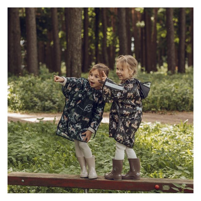 Pelerina De Ploaie Pentru Copii, Poncho Pentru Ploaie 1,5-8 Ani ,   Animals Garden Dark Pjb488743