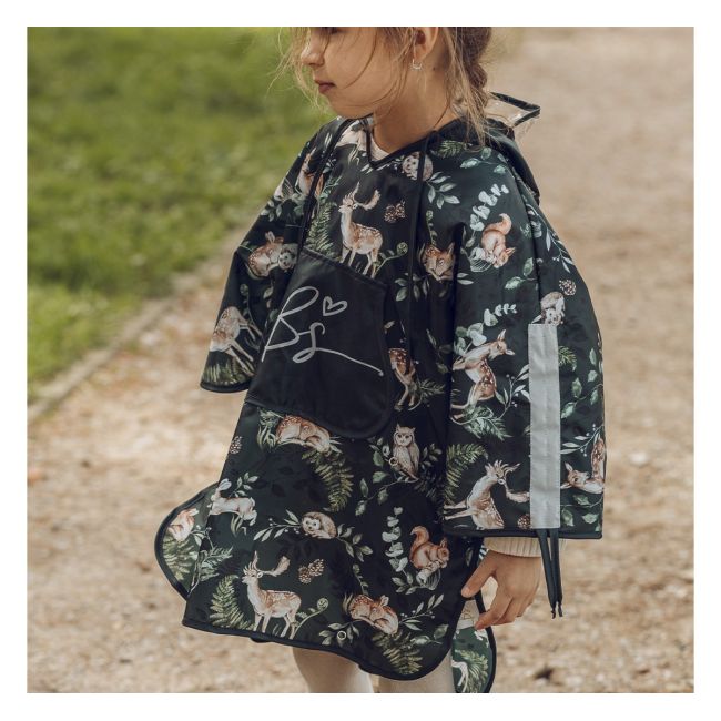 Pelerina De Ploaie Pentru Copii, Poncho Pentru Ploaie 1,5-8 Ani ,   Animals Garden Dark Pjb488743