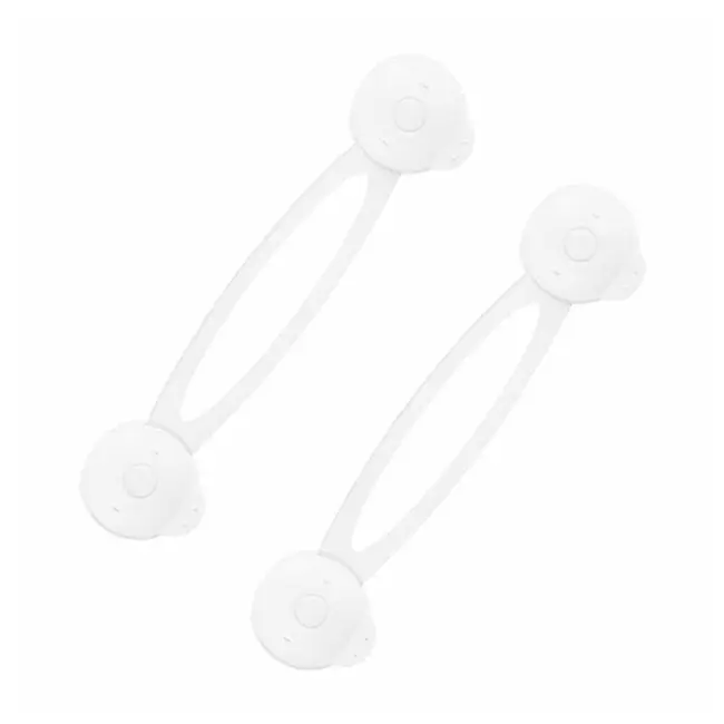 Bocioland - Set 2 sisteme de siguranta multifunctionale, Flexibile, Pentru sertare, Dulapuri, Frigider, Alb BYNBL002_set
