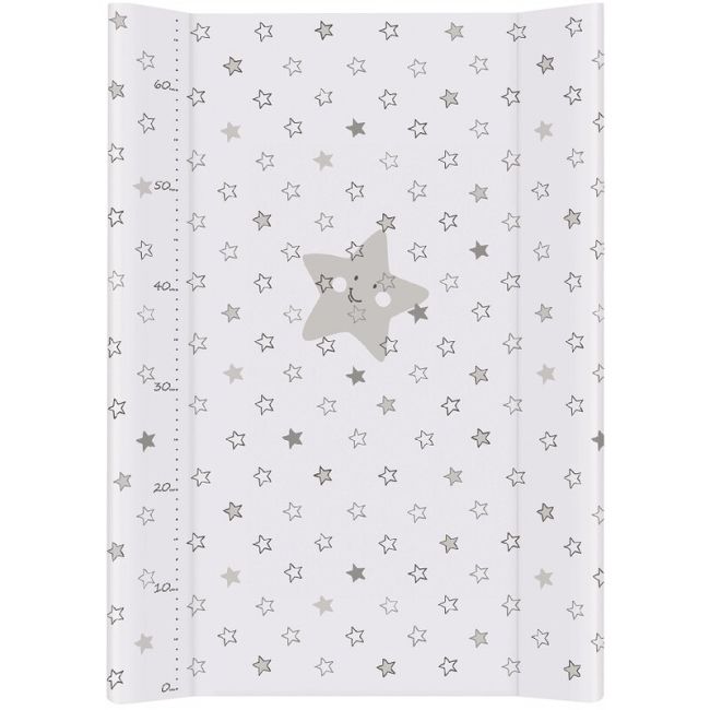 Ceba Baby - Saltea de infasat, Cu Intaritura, 70x50 cm, Happy Stars Grey BYNW-203-066-260