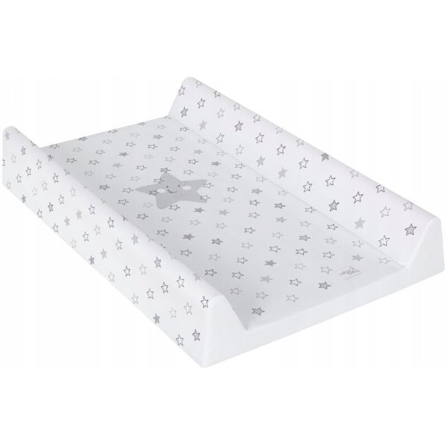 Ceba Baby - Saltea de infasat, Cu Intaritura, 70x50 cm, Happy Stars Grey BYNW-203-066-260