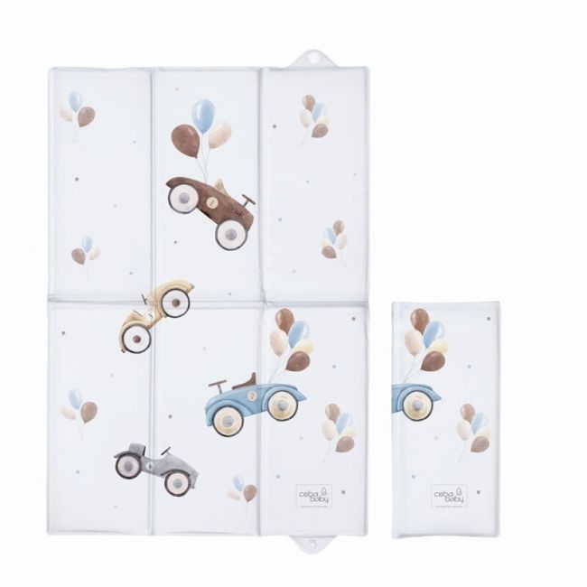 Ceba Baby - Saltea de infasat, Pliabila, 60 x 40 cm, Retro Cars BYNW-305-000-640
